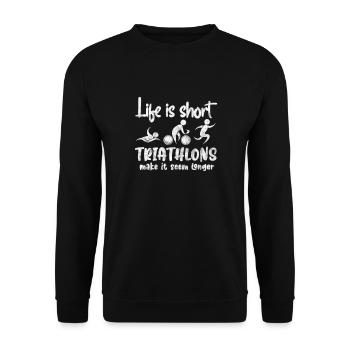 Triathlon - Unisex Pullover - Schwarz - Vorne - Alina (178cm) & Michal (187cm)