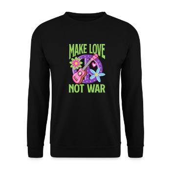 Hippie Peace 60s 70s Flower Power Gift - Unisex Sweatshirt - black - Front - Alina (178cm) & Michal (187cm)