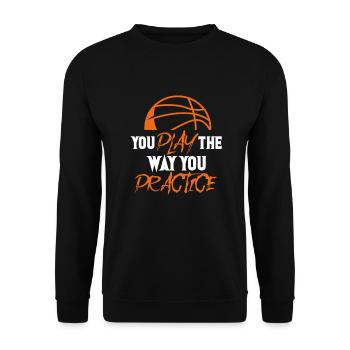 Basketball BasketballEr Sport Streetball Gift - Unisex Sweatshirt - black - Front - Alina (178cm) & Michal (187cm)