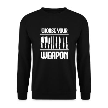 Koch Kochen Küche Essen Restaurant Chef Geschenk - Unisex Pullover - Schwarz - Vorne - Alina (178cm) & Michal (187cm)
