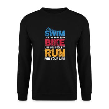 Triathlon - Unisex Pullover - Schwarz - Vorne - Alina (178cm) & Michal (187cm)
