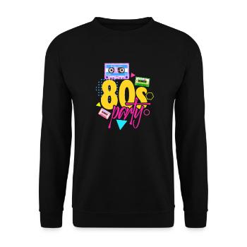 80s - Unisex Sweatshirt - black - Front - Alina (178cm) & Michal (187cm)