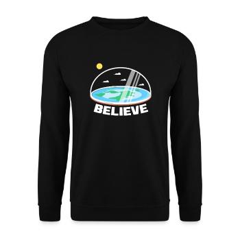 Flat Earth Flat Earth Conspiracy Gift - Unisex Sweatshirt - black - Front - Alina (178cm) & Michal (187cm)