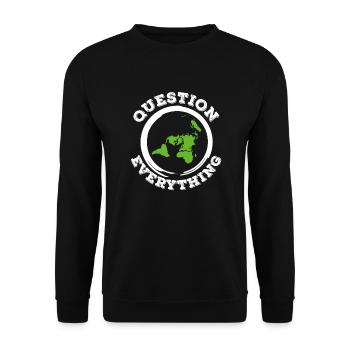 Flat Earth Flat Earth Conspiracy Gift - Unisex Sweatshirt - black - Front - Alina (178cm) & Michal (187cm)