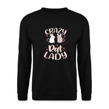 Rat Mouse Pet Rats Rodent Gift - Unisex Sweatshirt - black - Front - Alina (178cm) & Michal (187cm)