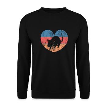 Rat - Unisex Sweatshirt - black - Front - Alina (178cm) & Michal (187cm)