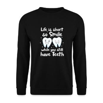 Dentist Dentist Dentist Teeth Gift - Unisex Sweatshirt - black - Front - Alina (178cm) & Michal (187cm)