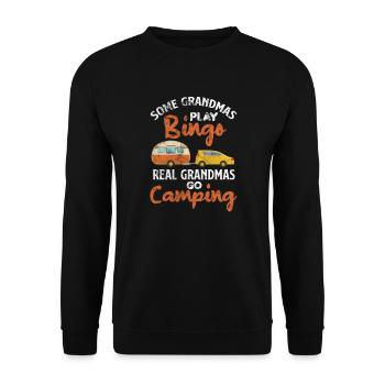 Camping grandma - Unisex Sweatshirt - black - Front - Alina (178cm) & Michal (187cm)