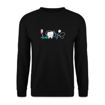 Zahnarzt - Unisex Pullover - Schwarz - Vorne - Alina (178cm) & Michal (187cm)