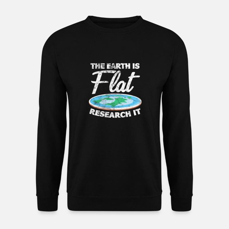 Flache Erde - Unisex Pullover - Schwarz