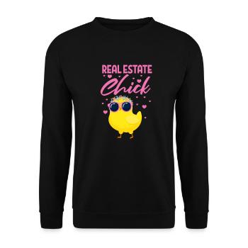 Real Estate Agent Real Estate Broker Gift - Unisex Sweatshirt - black - Front - Alina (178cm) & Michal (187cm)