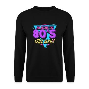 80er Jahre - Unisex Pullover - Schwarz - Vorne - Alina (178cm) & Michal (187cm)