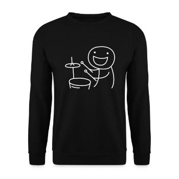 Schlagzeug Schlagzeuger Musiker Band Geschenk - Unisex Pullover - Schwarz - Vorne - Alina (178cm) & Michal (187cm)