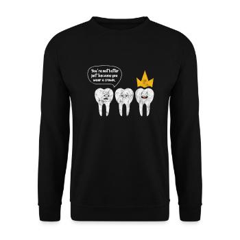 Dentist - Unisex Sweatshirt - black - Front - Alina (178cm) & Michal (187cm)