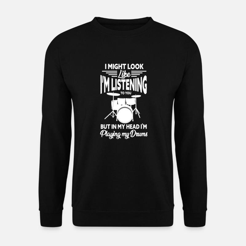 Schlagzeug Schlagzeuger Musiker Band Geschenk - Unisex Pullover - Schwarz