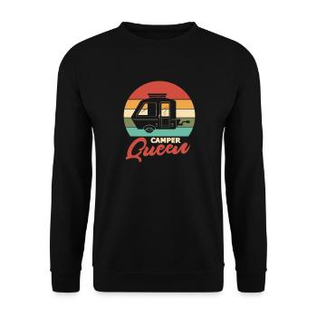Camping Queen Camper Queen Cadeau de plein air - Sweat-shirt Unisexe - noir - Devant - Alina (178cm) & Michal (187cm)