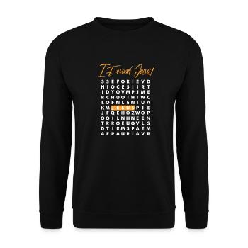 Jesus Christ Christ Christian Religion Gift - Unisex Sweatshirt - black - Front - Alina (178cm) & Michal (187cm)