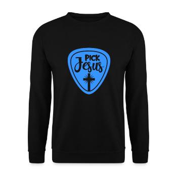 Jesus Christ Guitarist God Guitar Gift - Unisex Sweatshirt - black - Front - Alina (178cm) & Michal (187cm)