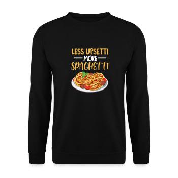 Spaghetti Pasta Noodles Food Cadeau italien - Sweat-shirt Unisexe - noir - Devant - Alina (178cm) & Michal (187cm)