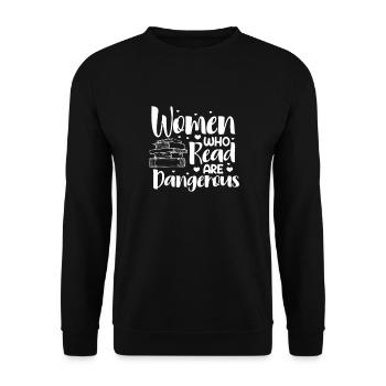 Read Lady Book Bookworm Books Mother Gift - Unisex Sweatshirt - black - Front - Alina (178cm) & Michal (187cm)