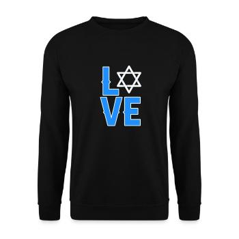 Hanukkah Jüdisch Israel Juden Chanukka Geschenk - Unisex Pullover - Schwarz - Vorne - Alina (178cm) & Michal (187cm)