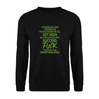 Cannabis Hemp Weed Weed Ganja Joint THC Cadeau - Sweat-shirt Unisexe - noir - Devant - Alina (178cm) & Michal (187cm)