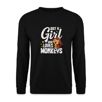 Fille singe - Sweat-shirt Unisexe - noir - Devant - Alina (178cm) & Michal (187cm)