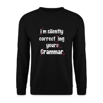 Professeur d’anglais - Sweat-shirt Unisexe - noir - Devant - Alina (178cm) & Michal (187cm)