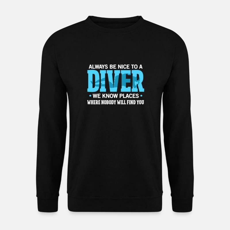 Taucher Tauchen Meer Urlaub Diving Geschenk - Unisex Pullover - Schwarz