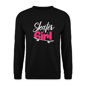 Skater Girl Skateboard Skate Skater Gift - Unisex Sweatshirt - black - Front - Alina (178cm) & Michal (187cm)