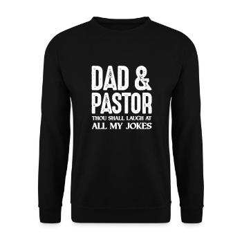 Pastor Father Father Dad Church Father's Day Gift - Unisex Sweatshirt - black - Front - Alina (178cm) & Michal (187cm)
