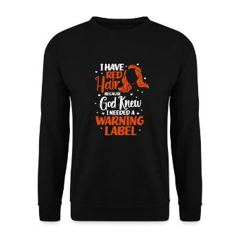 Rothaarig Rote Haare Rothaarige Rothaar Geschenk - Unisex Pullover - Schwarz - Vorne - Alina (178cm) & Michal (187cm)