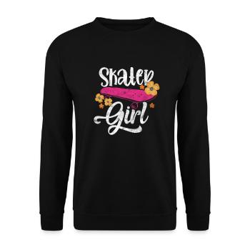 Skater Girl - Unisex Sweatshirt - black - Front - Alina (178cm) & Michal (187cm)