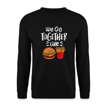 Burger Pommes - Unisex Pullover - Schwarz - Vorne - Alina (178cm) & Michal (187cm)