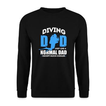 Diver Father Diving Sea Dad Father's Day Gift - Unisex Sweatshirt - black - Front - Alina (178cm) & Michal (187cm)