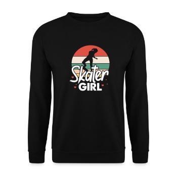 Skater Girl Skateboard Skate Skater Gift - Unisex Sweatshirt - black - Front - Alina (178cm) & Michal (187cm)