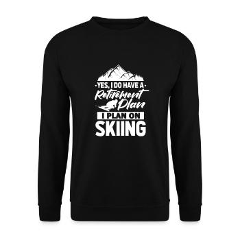 Ski Ruhestand Opa - Unisex Pullover - Schwarz - Vorne - Alina (178cm) & Michal (187cm)