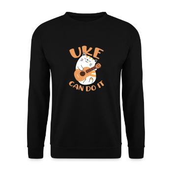 Ukulélé Cat Hawaii Guitare Uke Cats Cadeau - Sweat-shirt Unisexe - noir - Devant - Alina (178cm) & Michal (187cm)