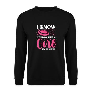 Disc Golf Girl Frisbee Girls Disc Golf Cadeau - Sweat-shirt Unisexe - noir - Devant - Alina (178cm) & Michal (187cm)