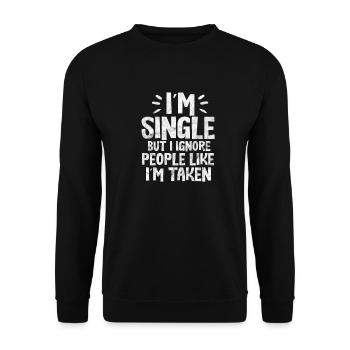 Single - Unisex Sweatshirt - black - Front - Alina (178cm) & Michal (187cm)