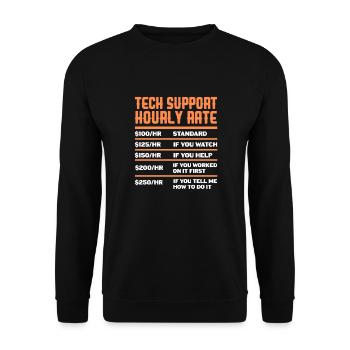 Technischer Support Computer It Admin Geschenk - Unisex Pullover - Schwarz - Vorne - Alina (178cm) & Michal (187cm)