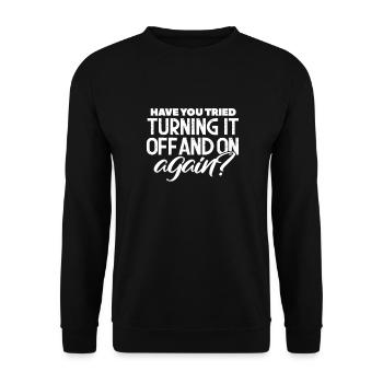 Technischer Support Computer It Admin Geschenk - Unisex Pullover - Schwarz - Vorne - Alina (178cm) & Michal (187cm)