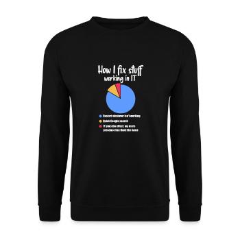 Technischer Support Computer It Admin Geschenk - Unisex Pullover - Schwarz - Vorne - Alina (178cm) & Michal (187cm)