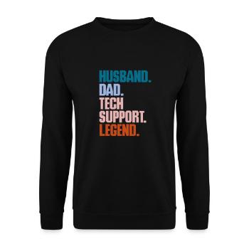 Technischer Support Computer It Admin Geschenk - Unisex Pullover - Schwarz - Vorne - Alina (178cm) & Michal (187cm)