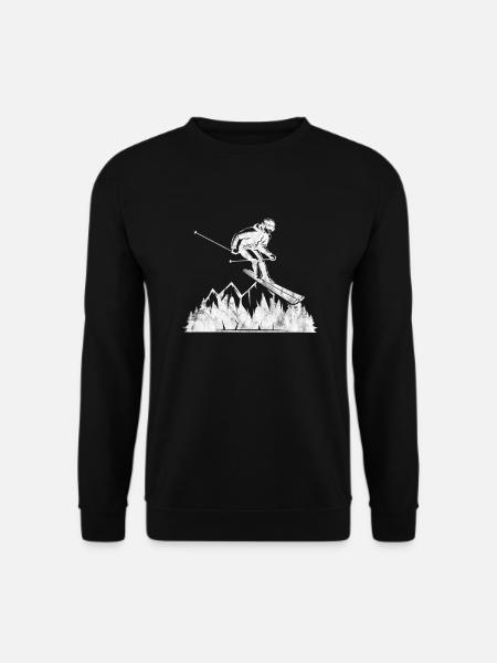 Ski Ski Neige Hiver Vacances au ski Cadeau - Sweat-shirt Unisexe - noir