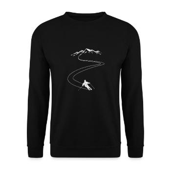 Ski Ski Neige Hiver Vacances au ski Cadeau - Sweat-shirt Unisexe - noir - Devant - Alina (178cm) & Michal (187cm)