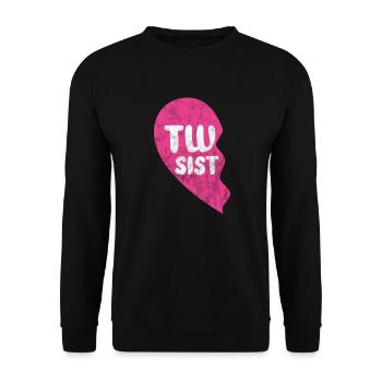 Zwillingsschwester - Unisex Pullover - Schwarz - Vorne - Alina (178cm) & Michal (187cm)