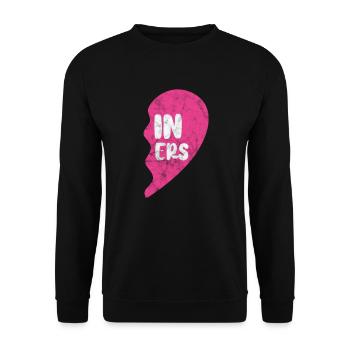 Zwillingsschwester - Unisex Pullover - Schwarz - Vorne - Alina (178cm) & Michal (187cm)