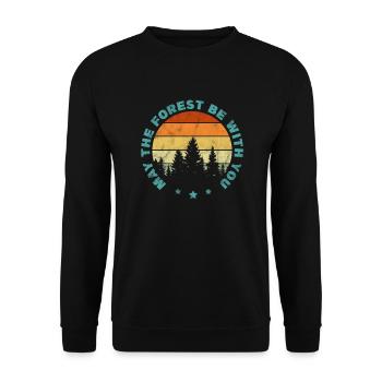 Wald - Unisex Pullover - Schwarz - Vorne - Alina (178cm) & Michal (187cm)