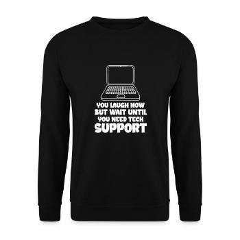 Technischer Support Computer It Admin Geschenk - Unisex Pullover - Schwarz - Vorne - Alina (178cm) & Michal (187cm)